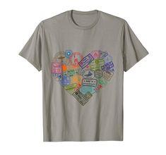 PRICES MAY VARY. Heart shaped vintage retro style distressed stamp themed graphic tee shirt for women, men, boys and girls. Flight attendant tshirt. This flight travel cruise vocation t-shirt is for you! Makes a great birthday gift for every person who loves to travel. Lightweight, Classic fit, Double-needle sleeve and bottom hem Travel Tshirt, Great Birthday Gifts, Vintage Stamps, Cruise Travel, Cruise Vacation, Graphic Tee Shirts, Buy Vintage, Branded T Shirts, Vacation Trips