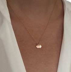 2 Initial Necklace, Dainty Charm Necklace With Heart Charm And Round Pendant, Delicate Heart Charm Necklace With Round Pendant, Delicate Tiny Charm Necklace For Valentine's Day, Dainty Personalized Round Pendant Heart Necklace, Everyday Rose Gold Charm Necklace For Valentine's Day, Personalized Rose Gold Heart Necklace For Her, Delicate Rose Gold Heart Charm Necklace, Personalized Minimalist Rose Gold Heart Necklace