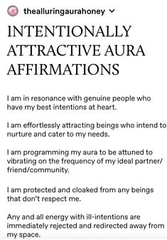 an email message with the words internationally attractive aura affirmations