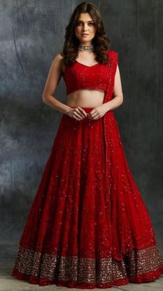 Ghagra Designs For Wedding, Lehenga Designs Red, Sabyasachi Lehenga Cost, Astha Narang, Lehengas Wedding, Sequin Lehenga, Red Lehenga Choli, Lehenga Choli Designs, Sabyasachi Lehenga