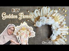 an image of a woman with flowers on her head and the words diy goddess flower handmade