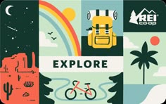 an image of a poster that says explore with different things around it and the words