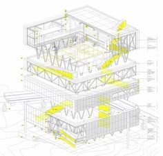 an architectural drawing shows the structure of a building that is being constructed into two levels