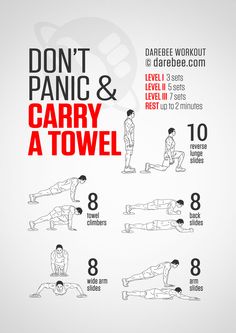 a poster with instructions for how to do a carry - a - towel exercise on the floor