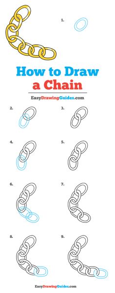 how to draw a chain for kids