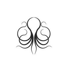 a black and white logo with swirls on the bottom, in an abstract manner