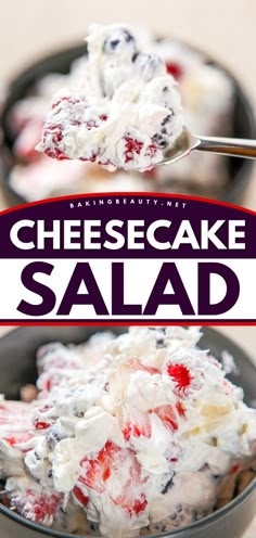 Looking for easy Labor Day party food? This Cheesecake Salad is a hit with juicy fruit and rich cheesecake filling. Perfect for summer BBQs, its red, white, and blue presentation makes it an irresistible summer salad! Red White And Blue Cheesecake, Blue Cheesecake, Cheesecake Fruit Salad, Memorial Day Desserts, Cheesecake Salad, Easy Spring Recipes, Memorial Day Foods, Rich Cheesecake, How To Make Cheesecake