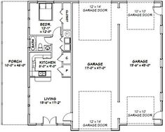 the floor plan for a two bedroom, one bathroom apartment with an attached living area