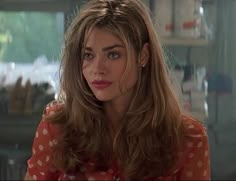 Drew Barrymore 90s, 90s Haircuts, Denise Richards, 90s Hairstyles, Long Brown Hair, Fluffy Hair, Grunge Hair, Aesthetic Hair, Layered Hair