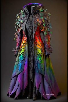 Bizzare Fashion, Druid Fairy, Dnd Costume, Summer Court, Futuristic Makeup, Alien Clothes, Joseph's Coat, Epic Clothes, Scarborough Fair