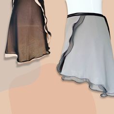 Medium Length  Reversible Skirt Black+Light Peach Classic Cut Ballet Fits, Double Layer Skirt, Skirt Dance, Layer Skirt, Reversible Skirt, Womens Skirts, Light Peach, Layered Skirt, Mode Inspo