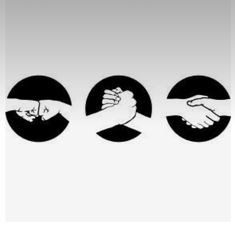 four different logos with hands holding each other