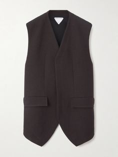 Bottega Veneta's boxy vest is tailored from cotton-blend crepe with notched hems and an adjustable belt for a custom fit. Style yours with denim and the label's signature sculptural shoes. Boxy Vest, Wool Waistcoat, Oversized Vest, Linen Crop Top, Sport Swimwear, Sports Skirts, Outerwear Vest, Knitwear Tops, Adjustable Belt