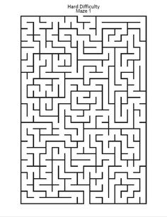 a maze with the word hard difficulty on it