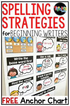 a poster with the words spelling strategy for beginning and ending