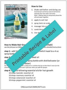 DIY Hair Growth Tonic {aka mermaid hair} Tonic Recipe, Growing Hair, Hair Remedies For Growth