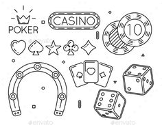 casino icons and symbols - miscellaneous illustrations