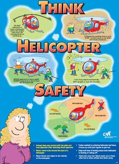 a poster with the words think helicopter safety