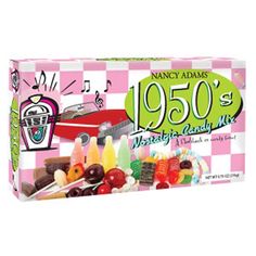 a box of 1950's variety candy mix