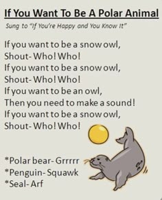 an animal poem with the words if you want to be a polar animal