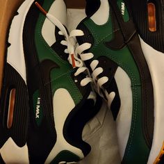 Nike Sneakers Air Max Size 6.5y Only Used Once Green White And Black Synthetic Lace-up Skate Shoes With Air Max Cushioning, Nike Air Max Low-top With Branded Insole, Sporty Nike Air Max Low-top With White Sole, Casual Nike Air Max Leather Lace-up Shoes, Sporty White Nike Air Max With Branded Insole, Sporty Nike Air Max With White Sole, Sporty Nike Air Max With Branded Insole, Nike Air Max Low-top, Low-top Sneakers With Air Max Cushioning