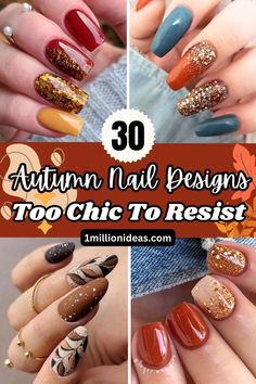 Fall Solar Nails Ideas, Builder Gel Nails Design Autumn, Warm Nail Designs, Seasonal Nail Designs, Simple Fall Nails Autumn Art Designs, Autumn Manicure Fall Nails Ideas, Thanksgiving Nails Ideas, Thanksgiving Nail Designs Fall Autumn, Thanksgiving Nail Designs Fall Simple