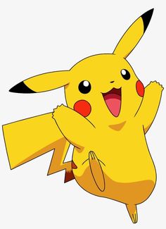 a cartoon pikachu flying through the air with it's arms out and eyes wide open