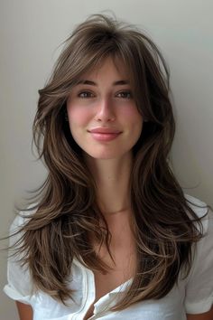 Brown Hair Inspo, Hair Inspiration Long, Bangs Hairstyles, Hairstyles For Layered Hair, Haircuts For Long Hair, Cut My Hair, Curtain Bangs