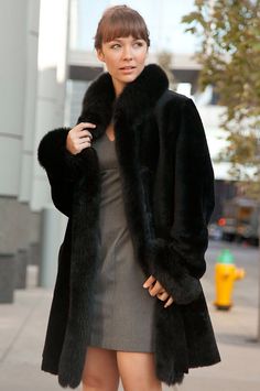 Chantal Reversible Sheepskin Coat with Black Fox Fur Trim Velvet Shoe, Olivia Culpo Style, Fitted Coat, Designer Jackets, Olivia Culpo, Sheepskin Coat, Uptown Girl, New York Style, Women's Jackets