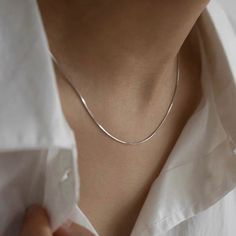 Simple Chain Necklace Silver, Minimalistic Silver Necklace, Minimalist Chain Necklace, Simple Silver Chain Necklace, Minimal Jewelry Silver, Silver Minimalist Jewelry, Minimal Silver Jewelry, Minimal Necklace Silver