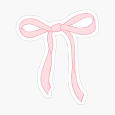 a pink bow sticker on a white background