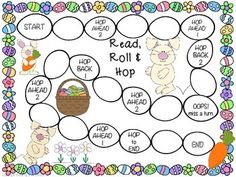 an easter roll and hop activity for kids