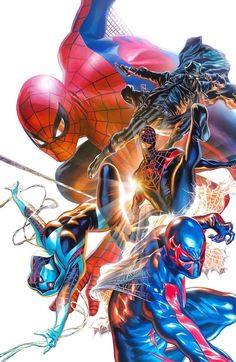 the amazing spider - man and other superheros are depicted in this comic cover art