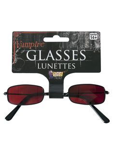 Put on your vamp face this Halloween! Buy the Crimson Vampirism Glasses as accessories this year. The red lenses of these glasses give off an eerie, vampire vibe. Pair these glasses with a long red cape or red lipstick. Become the most stylish vampire at the Halloween party with this classy accessory. Red Vampire, Vampire Costume, نظارات شمسية, Halloween Costume Accessories, Cool Sunglasses, Eye Wear Glasses, The Vampire, Dream Clothes, Red And Black