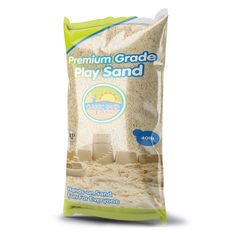 a bag of play sand on a white background