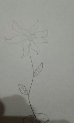 a drawing of a flower in a vase