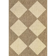 a brown and white rug with several squares on it's sides, all in different sizes