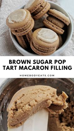 brown sugar pop tart macaron filling in a bowl