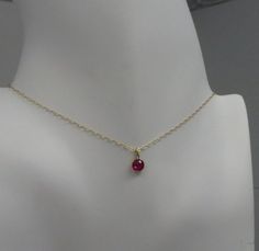 Star Garnet, Garnet Pendant, July Birthstone, Minimalist Necklace, Gold Filled Chain