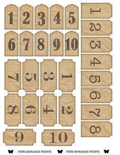 the printable numbers are made out of cardboard and have black ink on them,