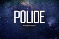 the word polde is written in white on a dark blue background with hexagonal shapes