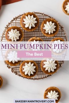 Two bite mini pumpkin pies with a gluten-free cookie crust and maple pumpkin filling. Topped with maple whipped cream, this tiny dessert will be a hit at Thanksgiving. Thanksgiving Desserts Gluten Free, Mini Thanksgiving Desserts, Mini Pumpkin Pies Recipe, Mini Thanksgiving, Maple Whipped Cream, Desserts Gluten Free, Pumpkin Filling, Gluten Free Pumpkin Pie