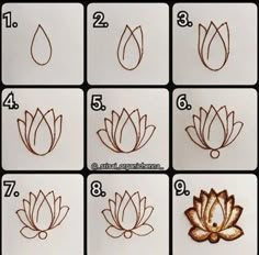 step by step instructions on how to draw a lotus flower