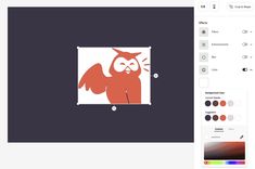 an image of an owl on the screen in adobe's new icon design tool