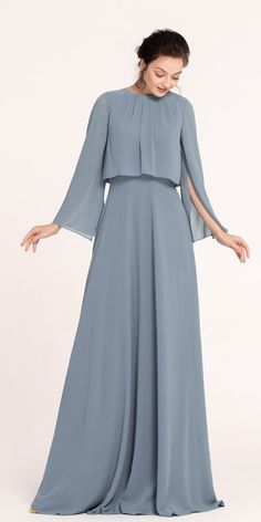 Modest Bridesmaid Dresses Long, Dress Muslim Modern, Fesyen Islam, Bridesmaid Dresses Dusty Sage, Dresses Long Sleeves, Long Sleeve Bridesmaid Dress, Bridesmaid Dresses Long, Simple Bridesmaid Dresses