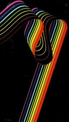 an image of colorful lines on a black background with the letter s in the middle