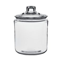 a glass jar with a metal lid