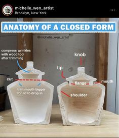 the anatomy of a closed form and how it is used to make vases for flowers