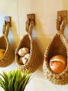 Hanging Wall Baskets, Kitchen Vibes, Onion Storage, Hanging Fruit Baskets, Pantry Organisation