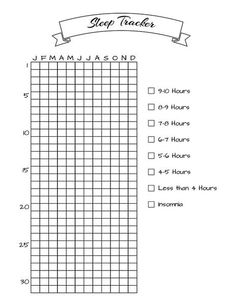 a graph paper with the words sleep tracker on it